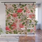 Ohia Lehua Tree on Pink Wall Mural Gallery Image 1