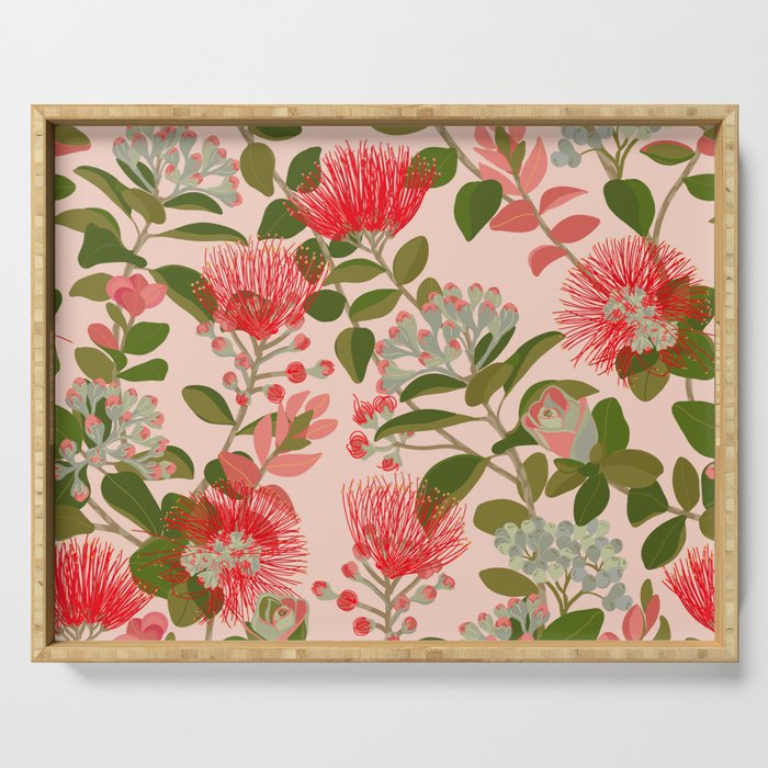 Ohia Lehua Tree on Pink Serving Tray Gallery Image 1