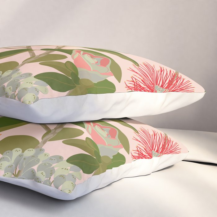 Ohia Lehua Tree on Pink Pillow Sham Gallery Image 3