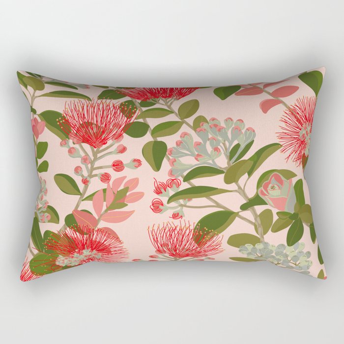 Ohia Lehua Tree on Pink Rectangular Pillow Gallery Image 2