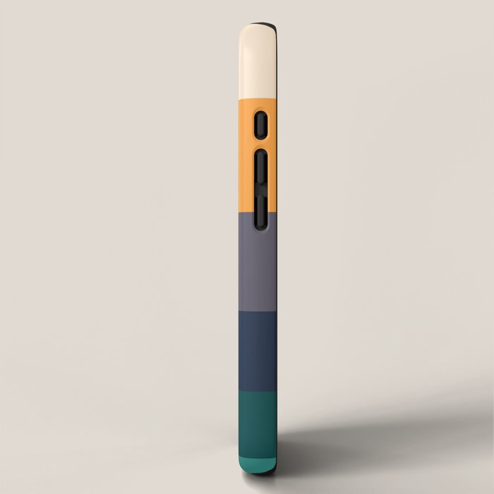 Mid Century Modern Minimalist Color Block Pattern Yellow Grey Green iPhone Case Gallery Image 2