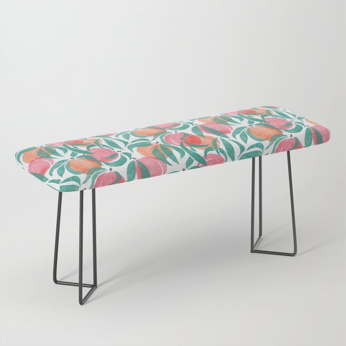 Peaches - peach pink and teal Bench Gallery Image 1