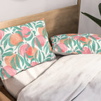 Peaches - peach pink and teal Pillow Sham Gallery Image 2