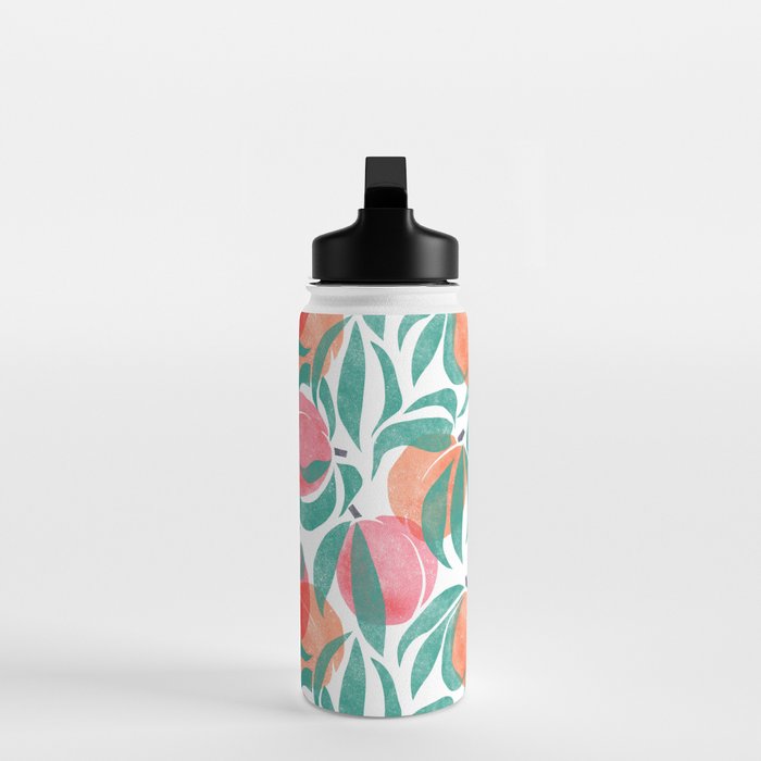 Peaches - peach pink and teal Water Bottle Gallery Image 3