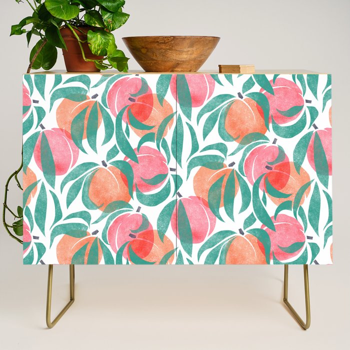 Peaches - peach pink and teal Credenza Gallery Image 1