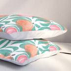 Peaches - peach pink and teal Pillow Sham Gallery Image 3