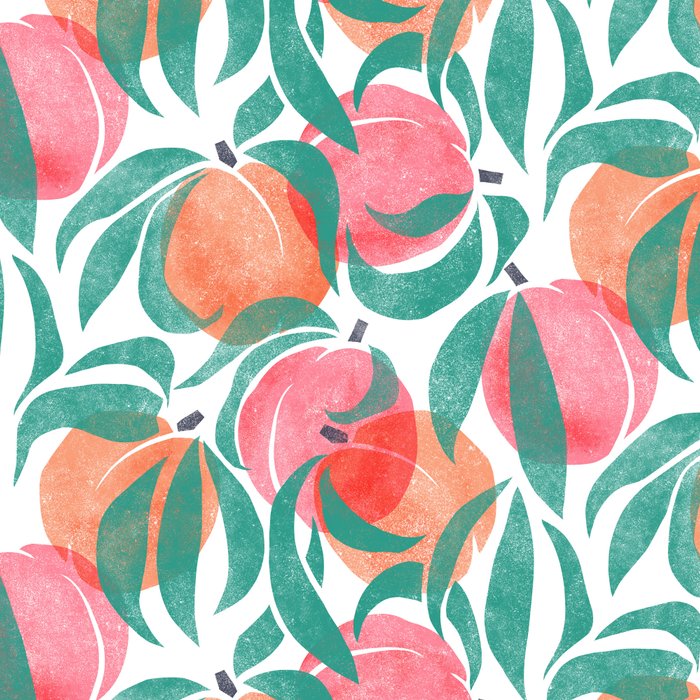 Peaches - peach pink and teal Coffee Mug Gallery Image 2