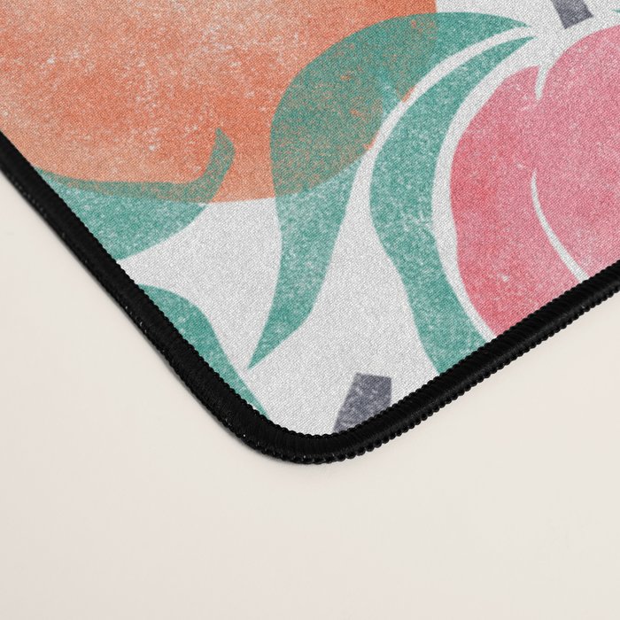 Peaches - peach pink and teal Desk Mat Gallery Image 4