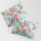 Peaches - peach pink and teal Pillow Sham Gallery Image 3