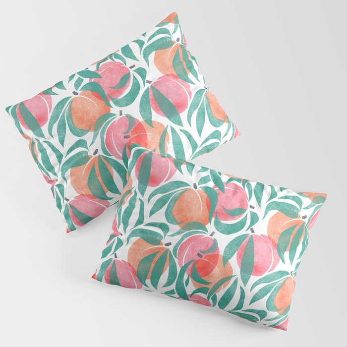 Peaches - peach pink and teal Pillow Sham Gallery Image 3