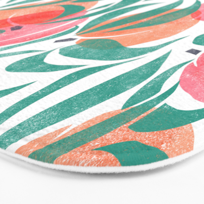 Peaches - peach pink and teal Bath Mat Gallery Image 3