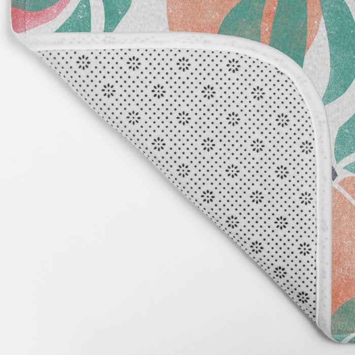 Peaches - peach pink and teal Bath Mat Gallery Image 2