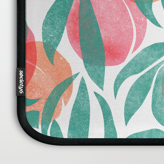 Peaches - peach pink and teal Laptop Sleeve Gallery Image 3