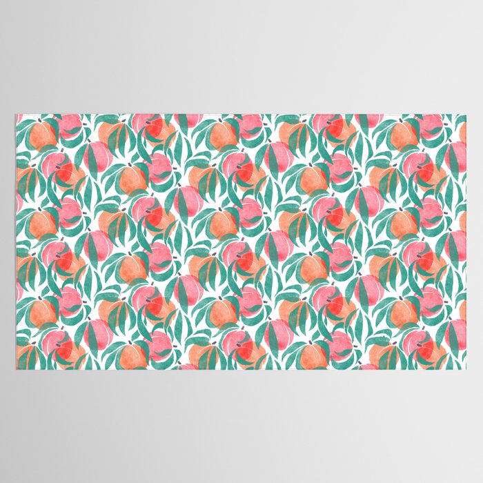 Peaches - peach pink and teal Tablecloth Gallery Image 2