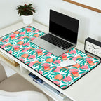 Peaches - peach pink and teal Desk Mat Gallery Image 2