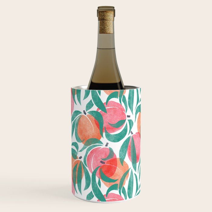 Peaches - peach pink and teal Wine Chiller Gallery Image 1