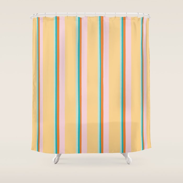 Atomic Stripes Shower Curtain Gallery Image 1