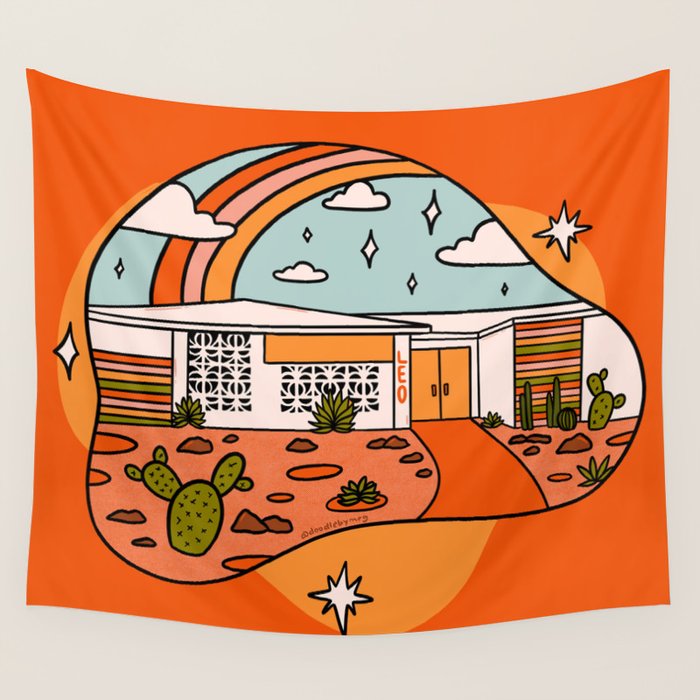 Leo Mid Century House Wall Tapestry Gallery Image 1