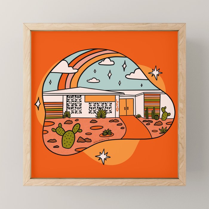 Leo Mid Century House Mini Art Print Gallery Image 1