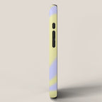 Dreamy Retro Liquid Swirl Contemporary Abstract 2 in Butter Yellow and Lavender Pastel iPhone Case Gallery Image 2