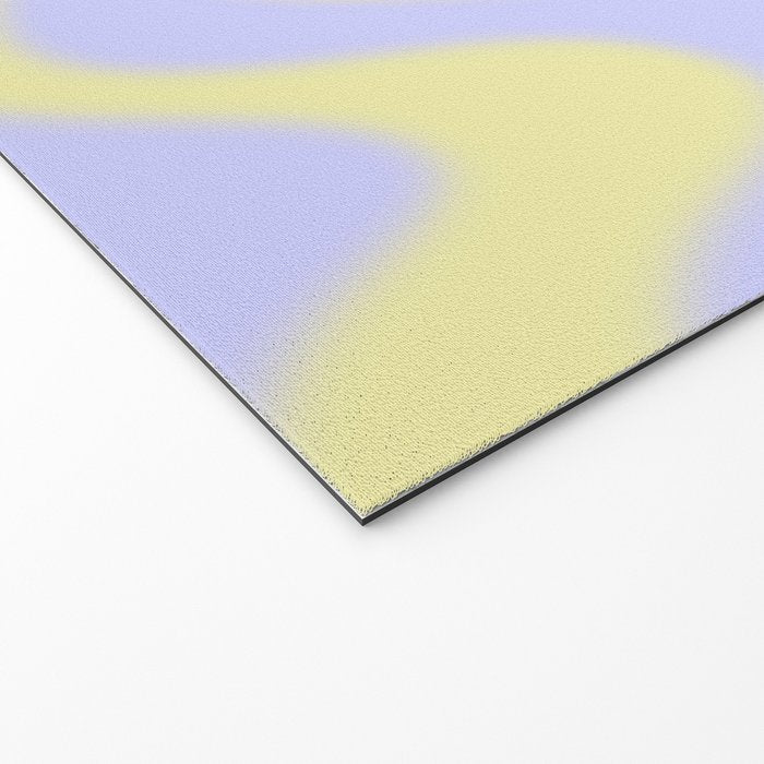 Dreamy Retro Liquid Swirl Contemporary Abstract 2 in Butter Yellow and Lavender Pastel Welcome Mat Gallery Image 2