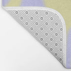 Dreamy Retro Liquid Swirl Contemporary Abstract 2 in Butter Yellow and Lavender Pastel Bath Mat Gallery Image 2