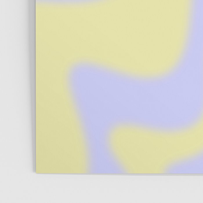 Dreamy Retro Liquid Swirl Contemporary Abstract 2 in Butter Yellow and Lavender Pastel Poster Gallery Image 3