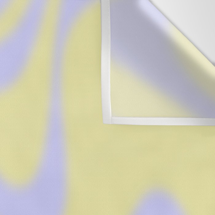 Dreamy Retro Liquid Swirl Contemporary Abstract 2 in Butter Yellow and Lavender Pastel Wall Tapestry Gallery Image 3