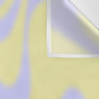 Dreamy Retro Liquid Swirl Contemporary Abstract 2 in Butter Yellow and Lavender Pastel Wall Tapestry Gallery Image 3