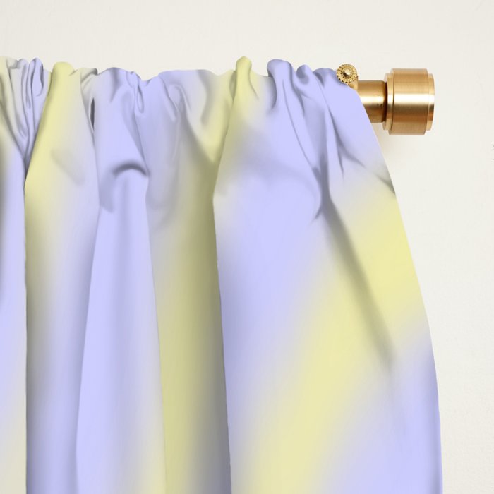 Dreamy Retro Liquid Swirl Contemporary Abstract 2 in Butter Yellow and Lavender Pastel Window Curtain Gallery Image 2