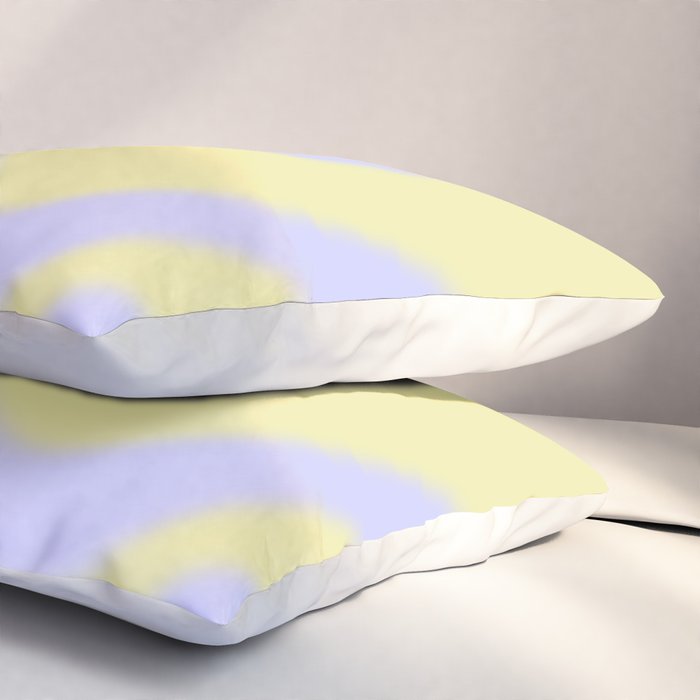 Dreamy Retro Liquid Swirl Contemporary Abstract 2 in Butter Yellow and Lavender Pastel Pillow Sham Gallery Image 3