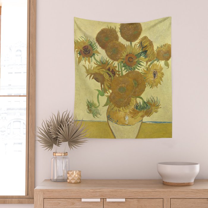 Sunflowers by Vincent Van Gogh Wall Tapestry Gallery Image 2