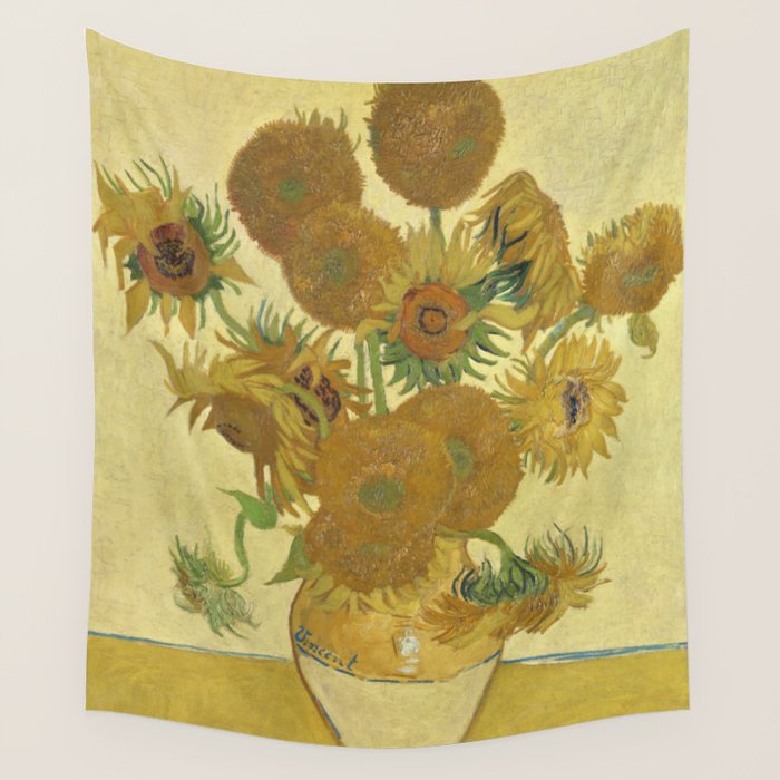Sunflowers by Vincent Van Gogh Wall Tapestry Gallery Image 1