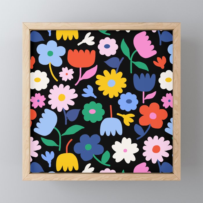 Floral Medley - night Mini Art Print Gallery Image 1