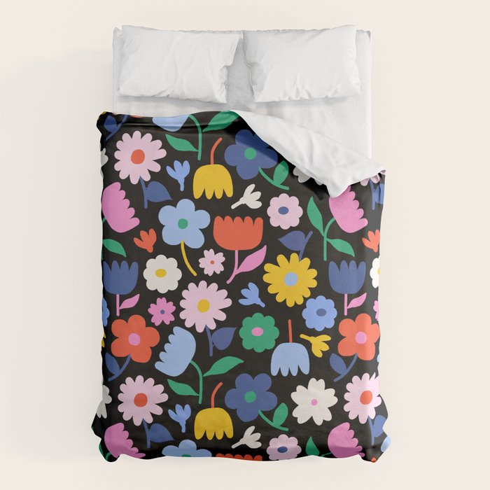 Floral Medley - night Duvet Cover Gallery Image 1