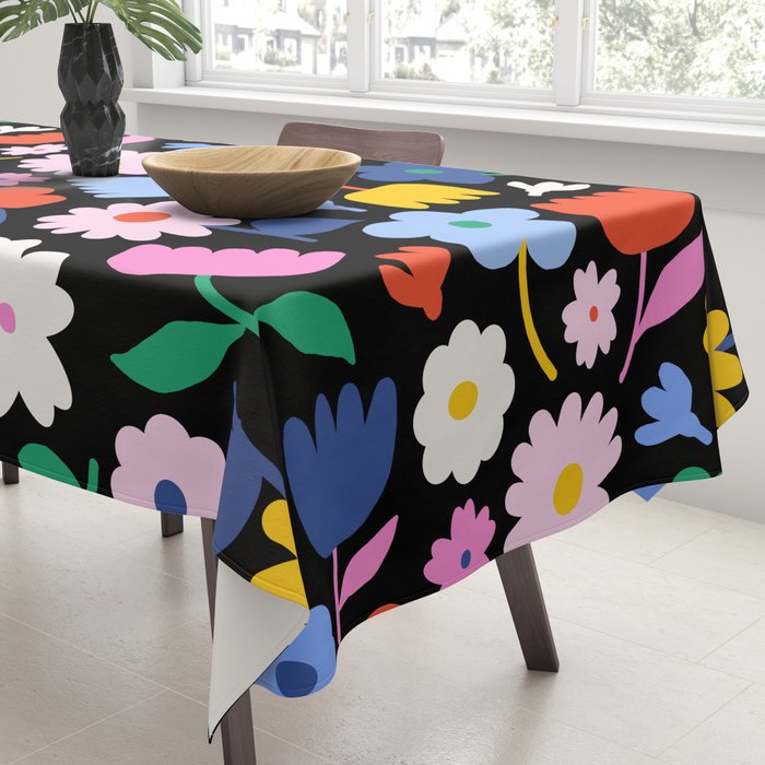 Floral Medley - night Tablecloth Gallery Image 3