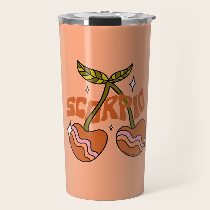 Scorpio Cherries Travel Mug Gallery Image 1