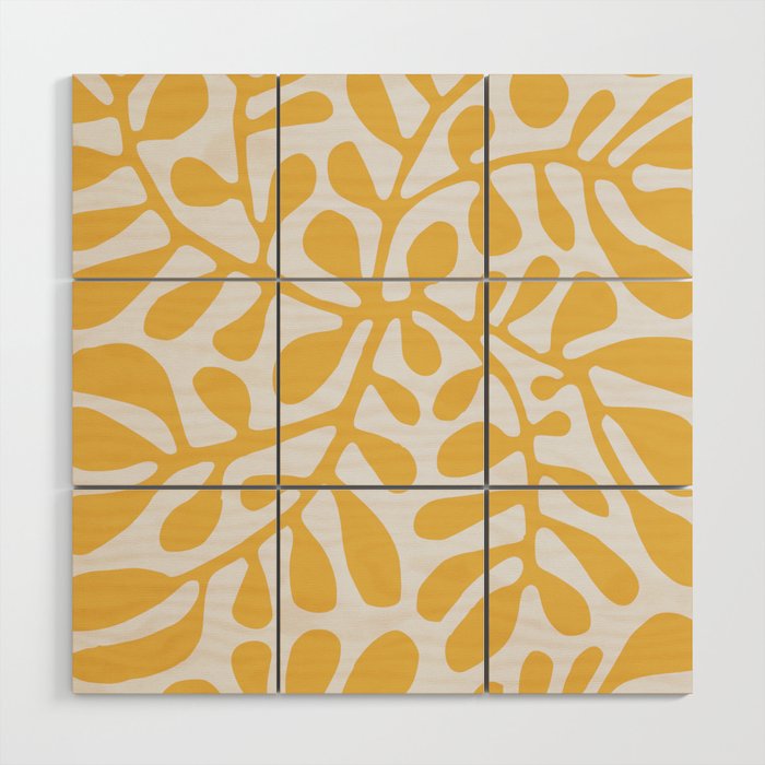 Yellow crawler pattern Wood Wall Art Gallery Image 1
