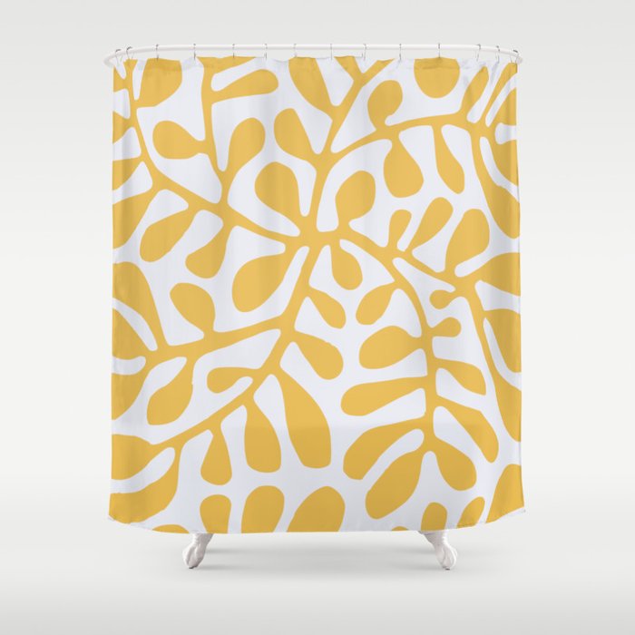 Yellow crawler pattern Shower Curtain Gallery Image 1