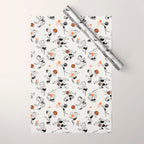 Basketball Fun Comic Illustration Pattern with Balls on Grey Background Wrapping Paper Gallery Image 1