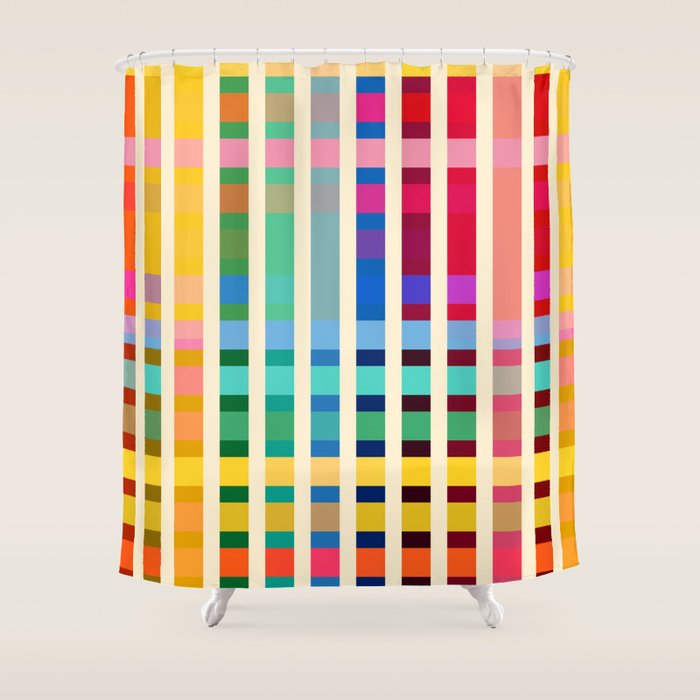 Futuristic Cyber Rainbow Crossing Shower Curtain Gallery Image 1