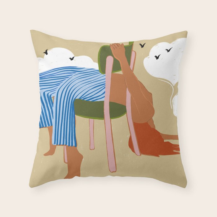 Smoking Up And Making Clouds Throw Pillow Gallery Image 1