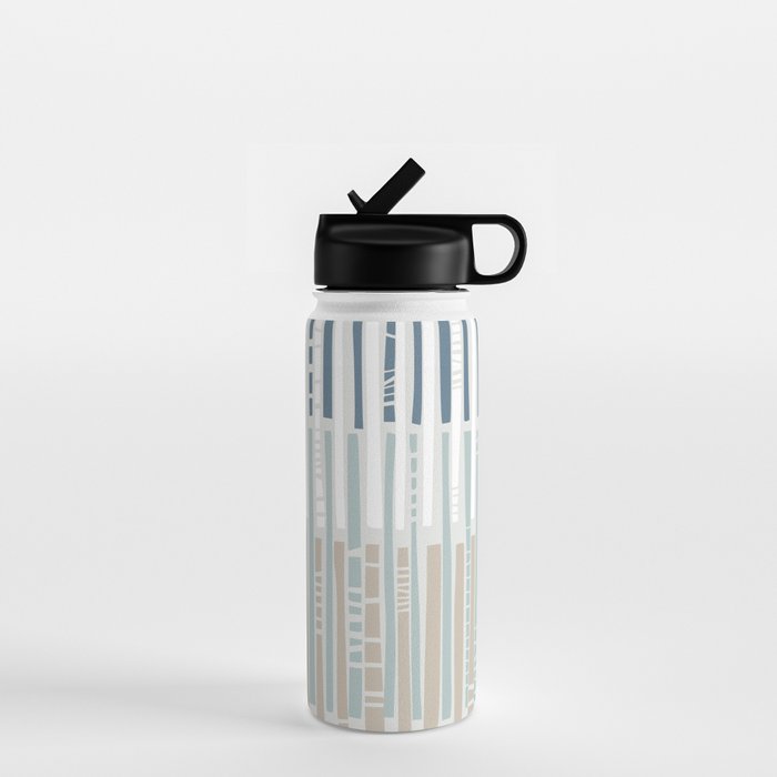 City life geometrics beams soft grey Water Bottle Gallery Image 1