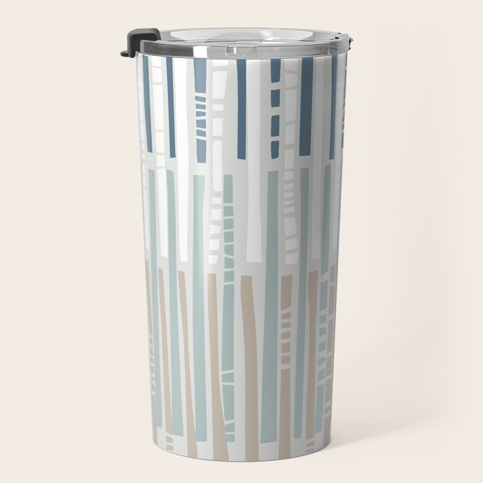 City life geometrics beams soft grey Travel Mug Gallery Image 3