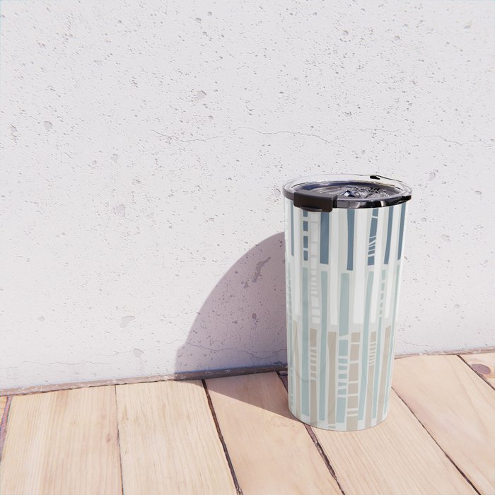 City life geometrics beams soft grey Travel Mug Gallery Image 4