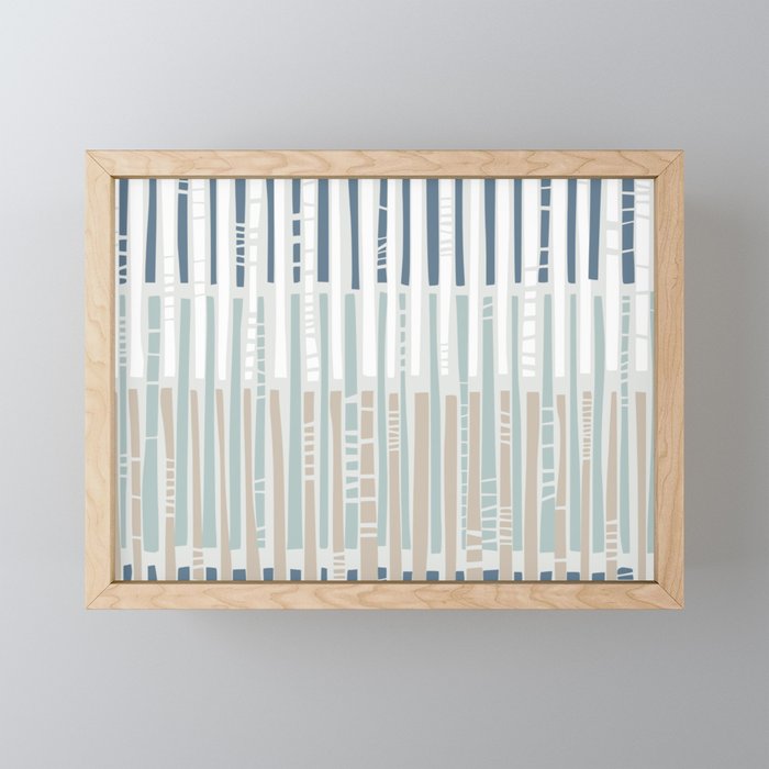City life geometrics beams soft grey Mini Art Print Gallery Image 1