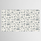 Modern Surf Shack . Navy Tablecloth Gallery Image 2