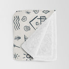 Modern Surf Shack . Navy Throw Blanket Gallery Image 3