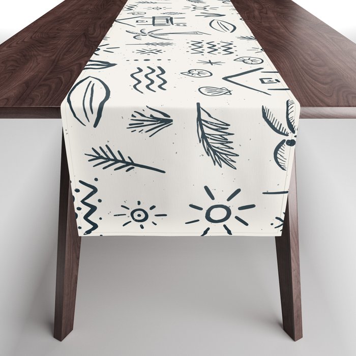 Modern Surf Shack . Navy Table Runner Gallery Image 1