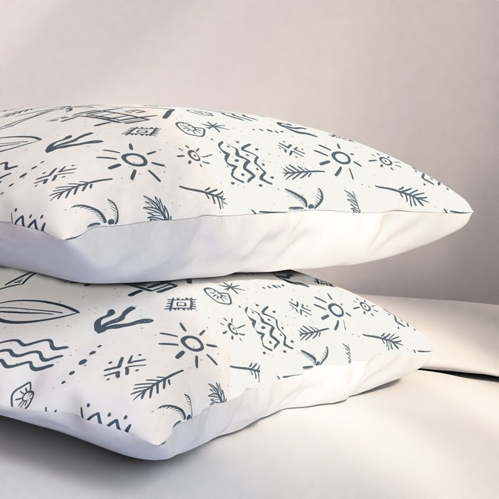 Modern Surf Shack . Navy Pillow Sham Gallery Image 3